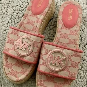 Michael Kors Pink and Cream Sandals